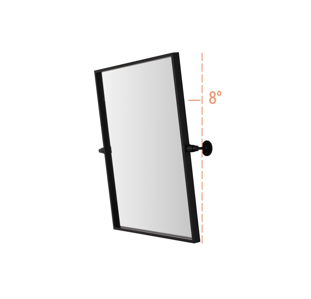 Elegant Furniture & Lighting - Everly Rectangle pivot mirror 24x20 inch in black - MR6E2024BLK veiw 7