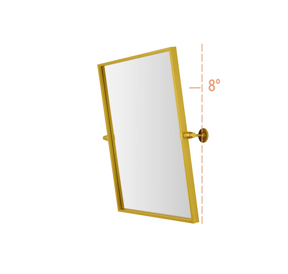 Elegant Furniture & Lighting - Everly Rectangle pivot mirror 24x20 inch in gold - MR6E2024GD veiw 7