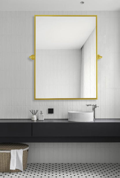 Elegant Furniture & Lighting - Everly Rectangle pivot mirror 24x32 inch in gold - MR6E2432GD veiw 2