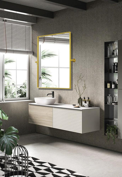 Elegant Furniture & Lighting - Everly Rectangle pivot mirror 24x32 inch in gold - MR6E2432GD veiw 3