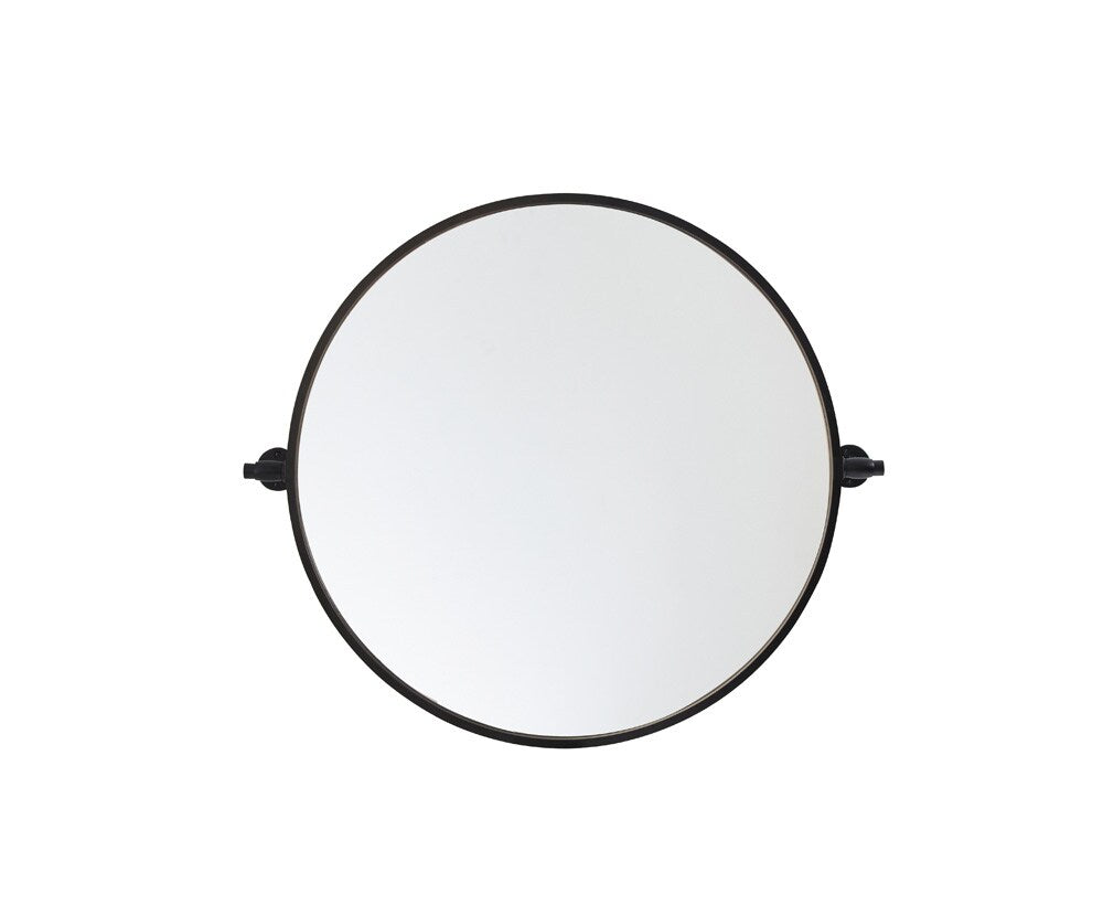 Elegant Furniture & Lighting - Everly Round pivot mirror 24 inch in black - MR6B24BLK veiw 1