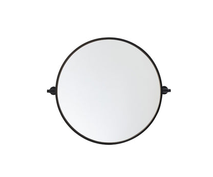 Elegant Furniture & Lighting - Everly Round pivot mirror 24 inch in black - MR6B24BLK veiw 1