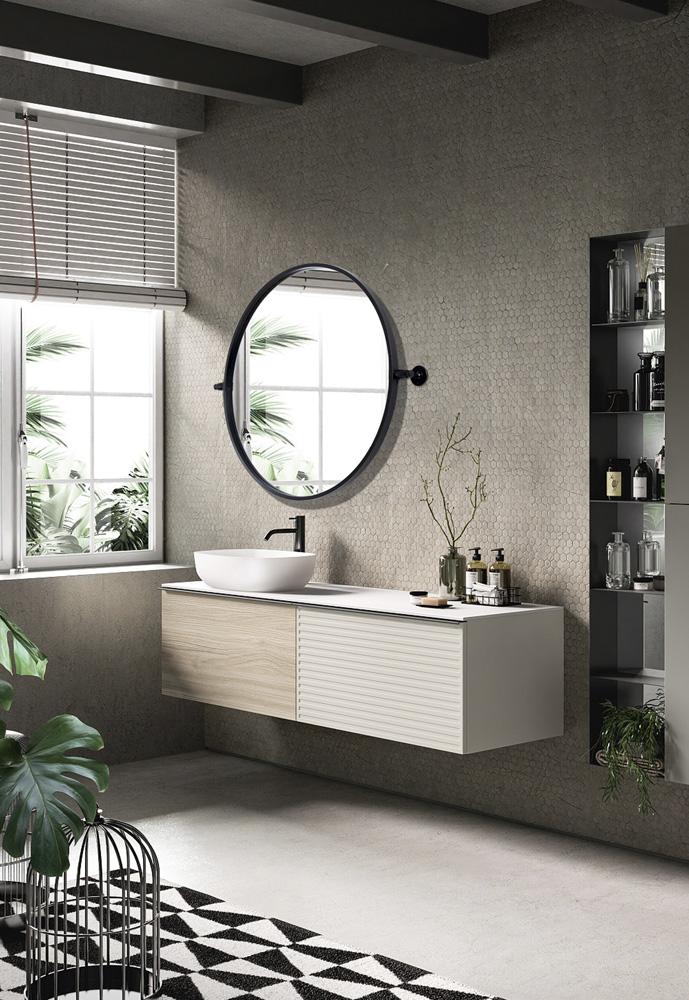 Elegant Furniture & Lighting - Everly Round pivot mirror 24 inch in black - MR6B24BLK veiw 3