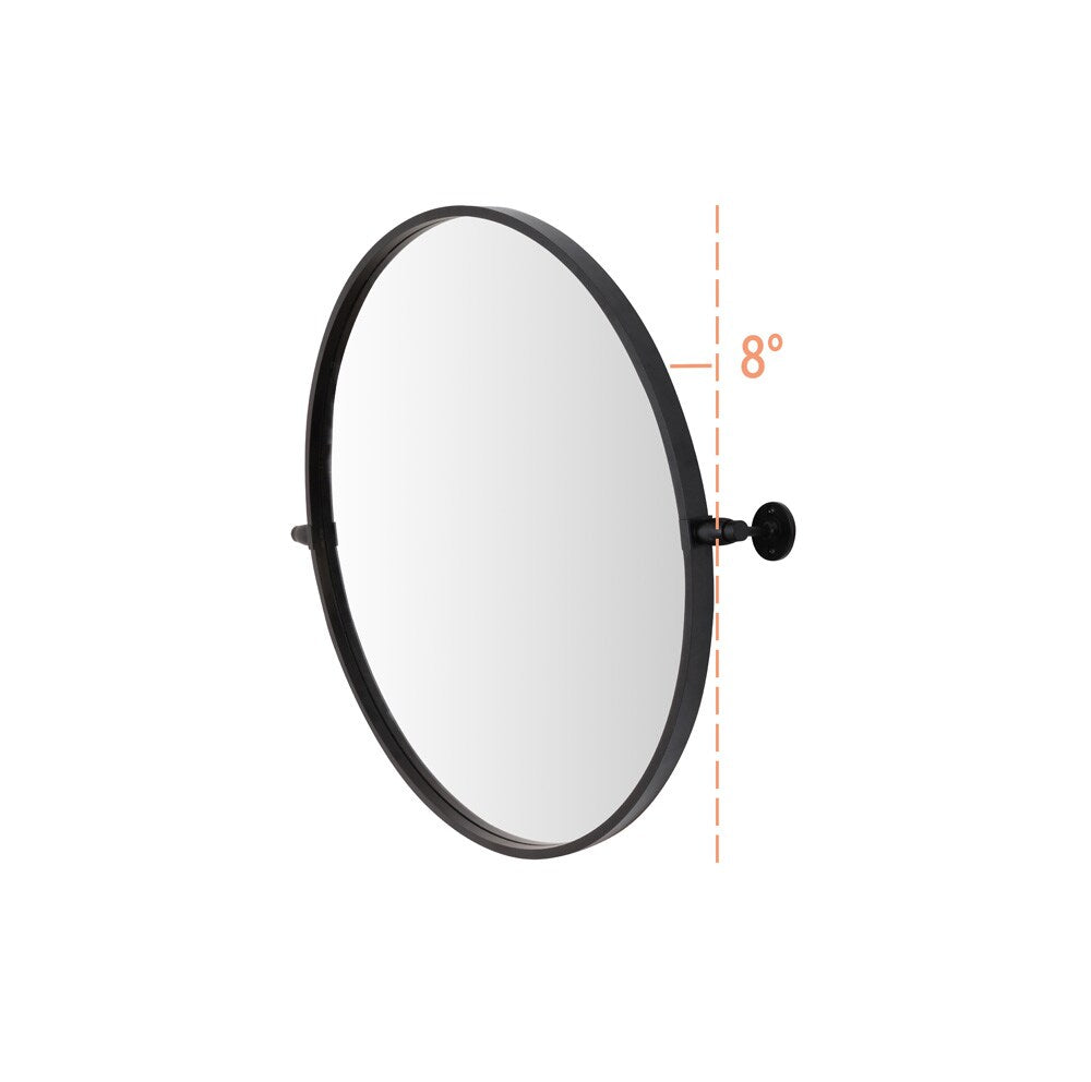 Elegant Furniture & Lighting - Everly Round pivot mirror 24 inch in black - MR6B24BLK veiw 7