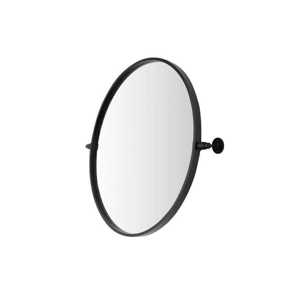 Elegant Furniture & Lighting - Everly Round pivot mirror 24 inch in black - MR6B24BLK veiw 8