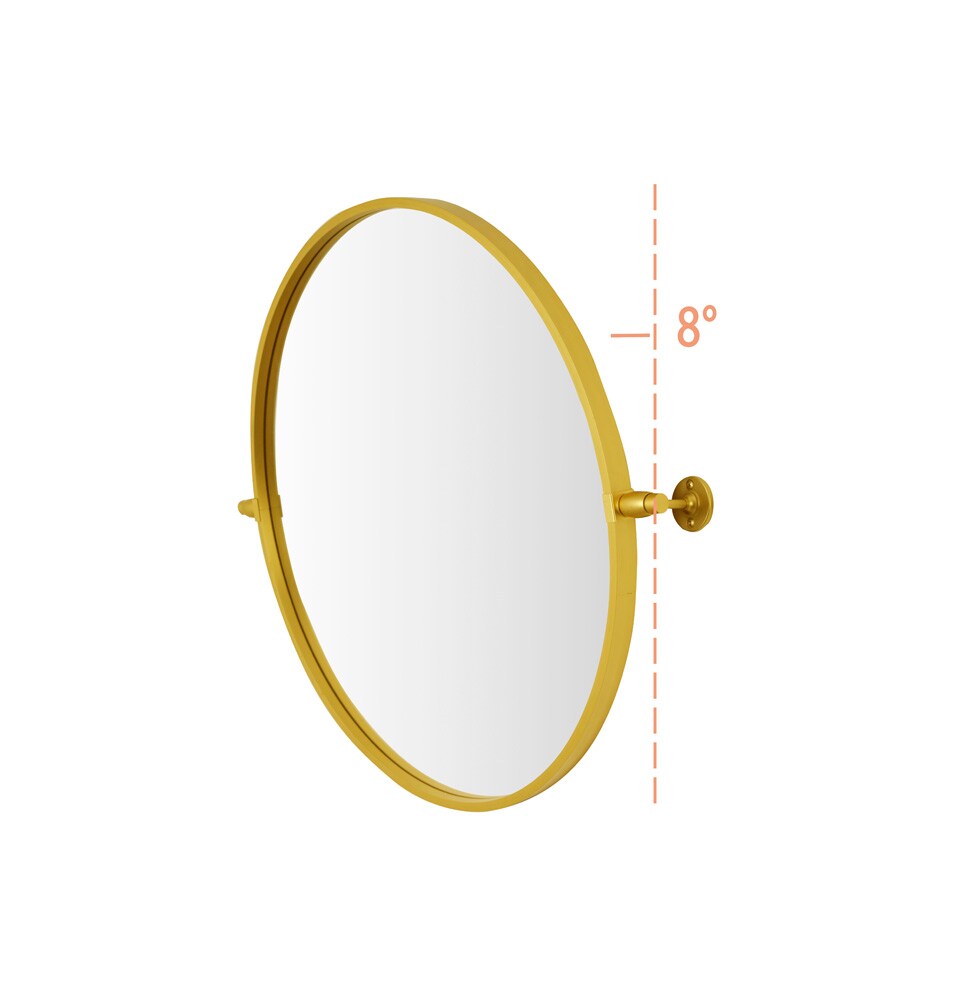 Elegant Furniture & Lighting - Everly Round pivot mirror 24 inch in gold - MR6B24GD veiw 8