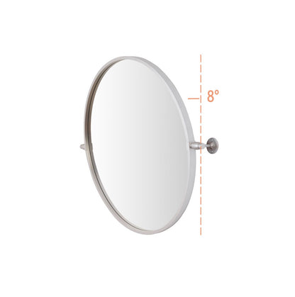 Elegant Furniture & Lighting - Everly Round pivot mirror 24 inch in silver - MR6B24SIL veiw 7