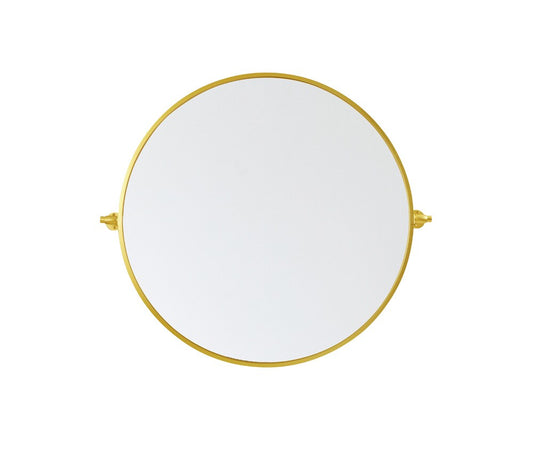 Elegant Furniture & Lighting - Everly Round pivot mirror 30 inch in gold - MR6B30GD veiw 1