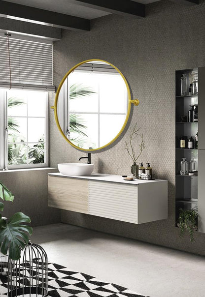Elegant Furniture & Lighting - Everly Round pivot mirror 30 inch in gold - MR6B30GD veiw 3