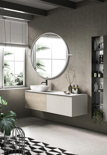Elegant Furniture & Lighting - Everly Round pivot mirror 30 inch in silver - MR6B30SIL veiw 3