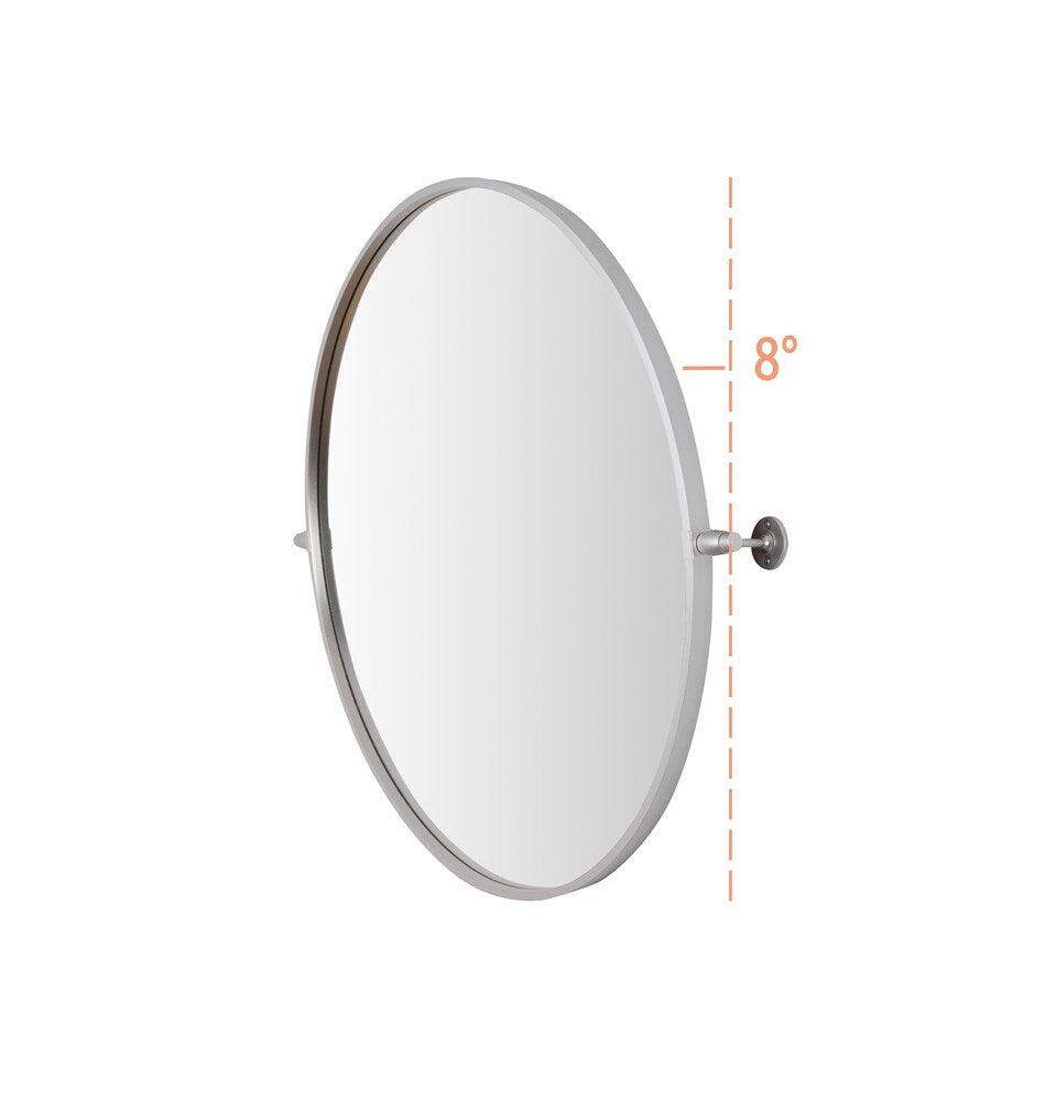Elegant Furniture & Lighting - Everly Round pivot mirror 30 inch in silver - MR6B30SIL veiw 7