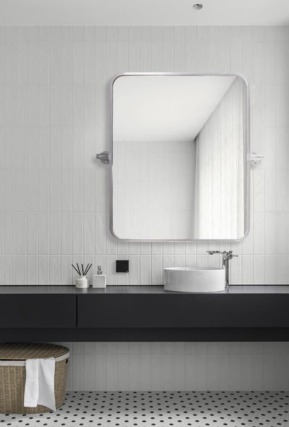 Elegant Furniture & Lighting - Everly Soft corner pivot mirror 20x24 inch in silver - MR6A2024SIL veiw 2