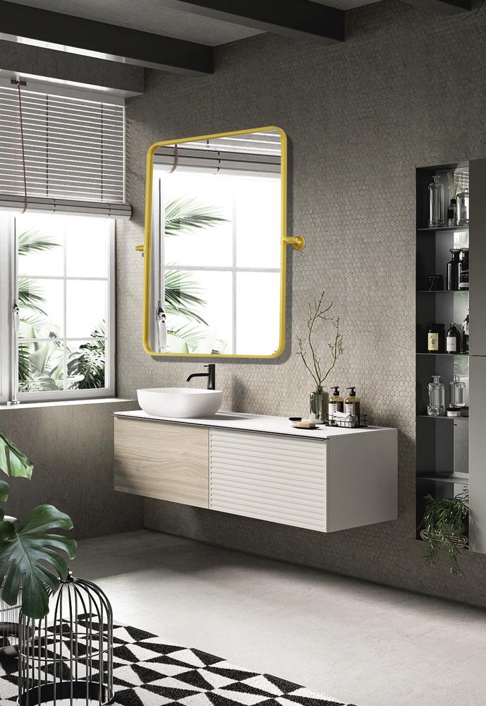 Elegant Furniture & Lighting - Everly Soft corner pivot mirror 24x32 inch in gold - MR6A2432GD veiw 3