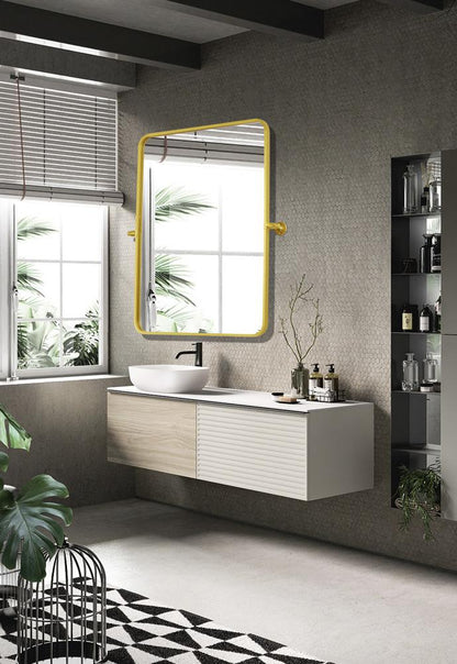 Elegant Furniture & Lighting - Everly Soft corner pivot mirror 24x32 inch in gold - MR6A2432GD veiw 3