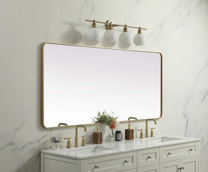 Elegant Furniture & Lighting - Evermore Soft Corner Metal Rectangle Mirror 32x72 Inch in Brass - MR803272BR veiw 8