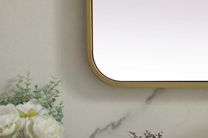 Elegant Furniture & Lighting - Evermore Soft Corner Metal Rectangle Mirror 32x72 Inch in Brass - MR803272BR veiw 11