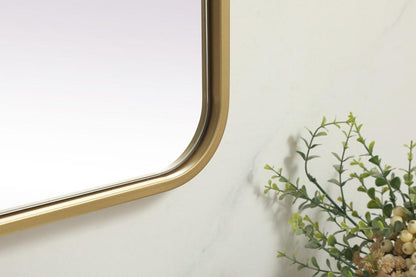Elegant Furniture & Lighting - Evermore Soft Corner Metal Rectangle Mirror 32x72 Inch in Brass - MR803272BR veiw 12