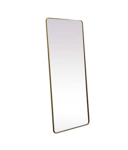 Elegant Furniture & Lighting - Evermore Soft Corner Metal Rectangle Mirror 32x72 Inch in Brass - MR803272BR veiw 14