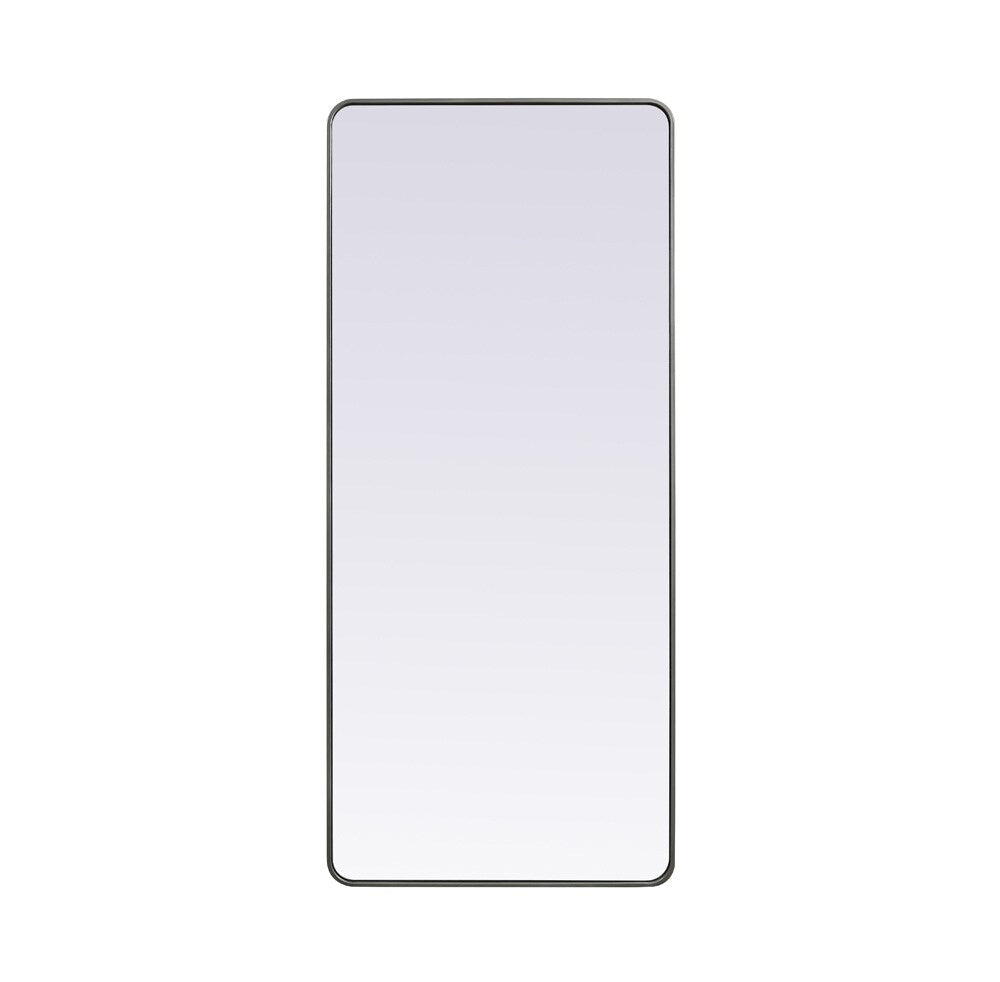 Elegant Furniture & Lighting - Evermore Soft Corner Metal Rectangle Mirror 32x72 Inch in Silver - MR803272S veiw 1