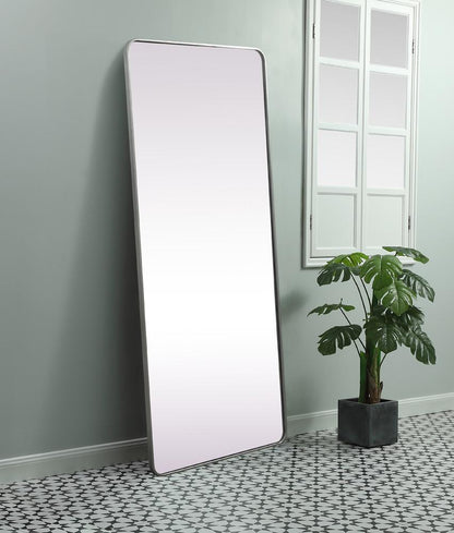 Elegant Furniture & Lighting - Evermore Soft Corner Metal Rectangle Mirror 32x72 Inch in Silver - MR803272S veiw 3