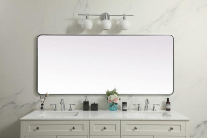 Elegant Furniture & Lighting - Evermore Soft Corner Metal Rectangle Mirror 32x72 Inch in Silver - MR803272S veiw 4