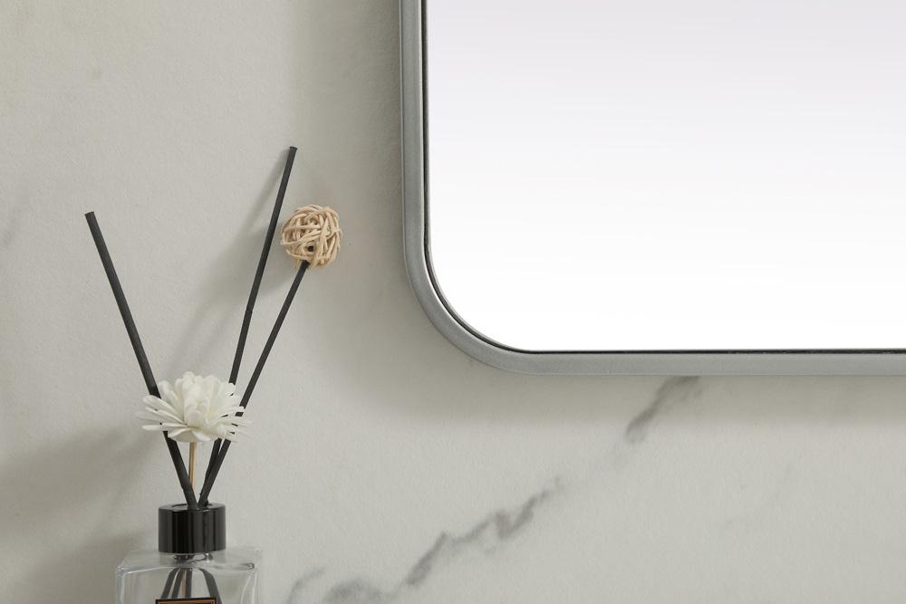 Elegant Furniture & Lighting - Evermore Soft Corner Metal Rectangle Mirror 32x72 Inch in Silver - MR803272S veiw 6
