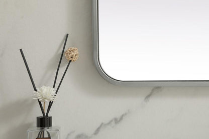 Elegant Furniture & Lighting - Evermore Soft Corner Metal Rectangle Mirror 32x72 Inch in Silver - MR803272S veiw 6