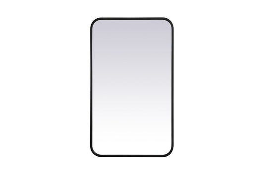 Elegant Furniture & Lighting - Evermore Soft corner metal rectangular mirror 18x30 inch in Black - MR801830BK veiw 1