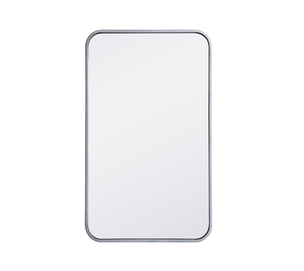 Elegant Furniture & Lighting - Evermore Soft corner metal rectangular mirror 18x30 inch in Silver - MR801830S veiw 1