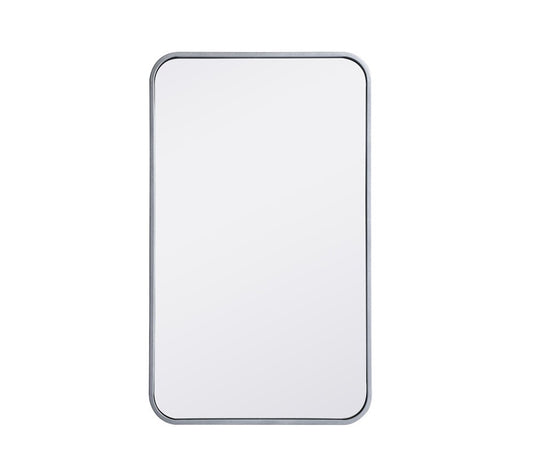 Elegant Furniture & Lighting - Evermore Soft corner metal rectangular mirror 18x30 inch in Silver - MR801830S veiw 1