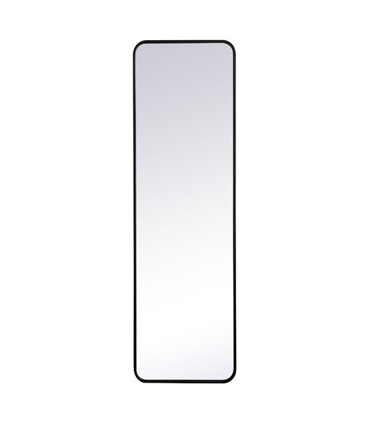 Elegant Furniture & Lighting - Evermore Soft corner metal rectangular mirror 18x60 inch in Black - MR801860BK veiw 1