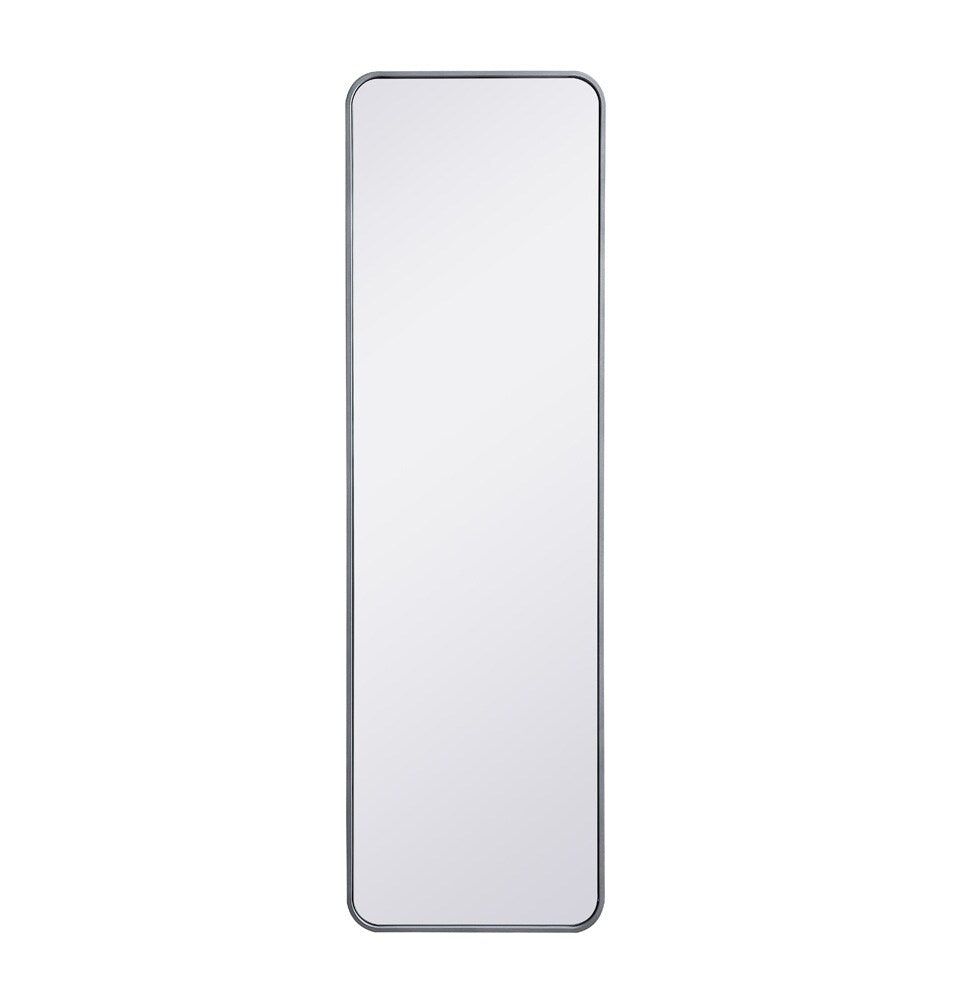 Elegant Furniture & Lighting - Evermore Soft corner metal rectangular mirror 18x60 inch in Silver - MR801860S veiw 1