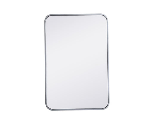 Elegant Furniture & Lighting - Evermore Soft corner metal rectangular mirror 20x30 inch in Silver - MR802030S veiw 1