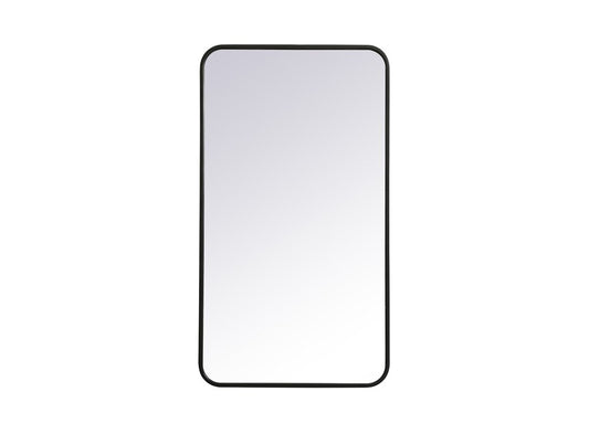 Elegant Furniture & Lighting - Evermore Soft corner metal rectangular mirror 20x36 inch in Black - MR802036BK veiw 1