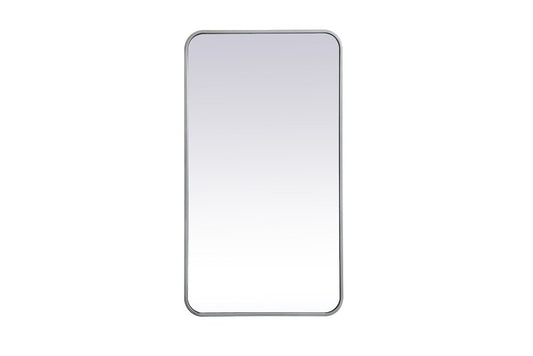 Elegant Furniture & Lighting - Evermore Soft corner metal rectangular mirror 20x36 inch in Silver - MR802036S veiw 1
