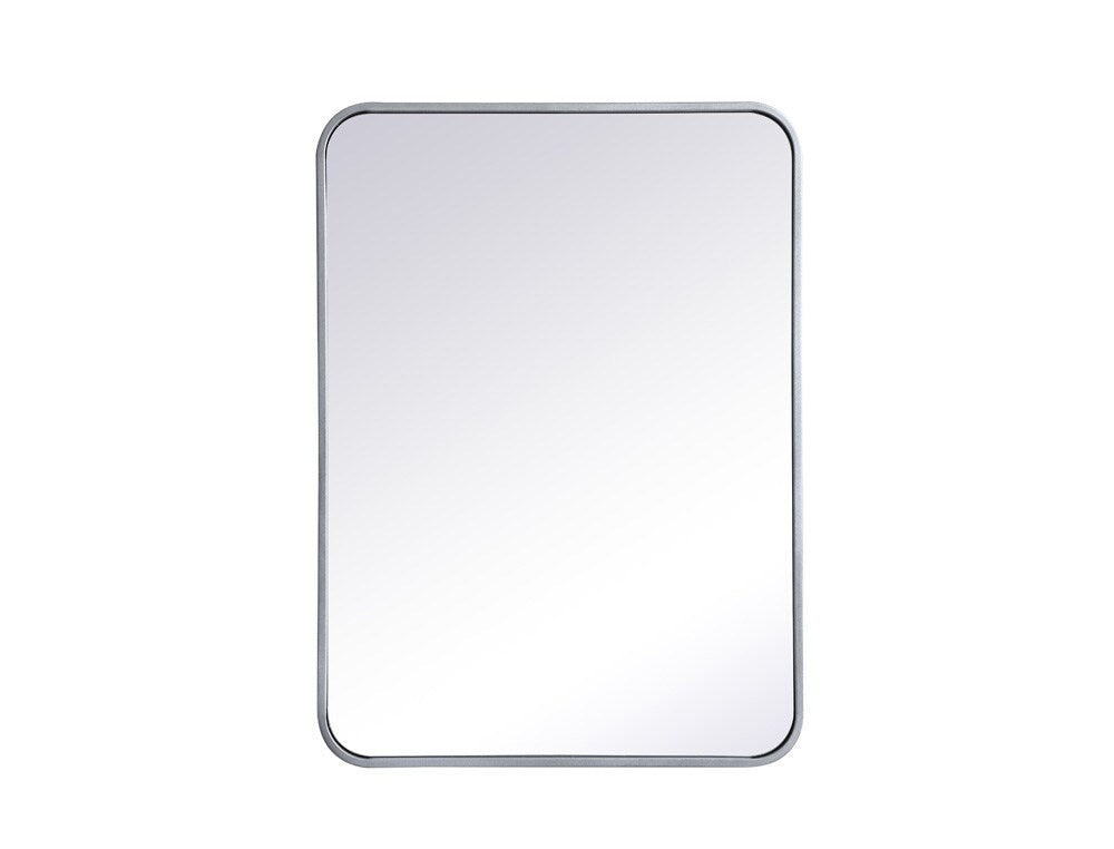 Elegant Furniture & Lighting - Evermore Soft corner metal rectangular mirror 22x30 inch in Silver - MR802230S veiw 1