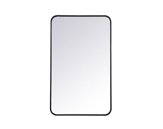 Elegant Furniture & Lighting - Evermore Soft corner metal rectangular mirror 22x36 inch in Black - MR802236BK veiw 1