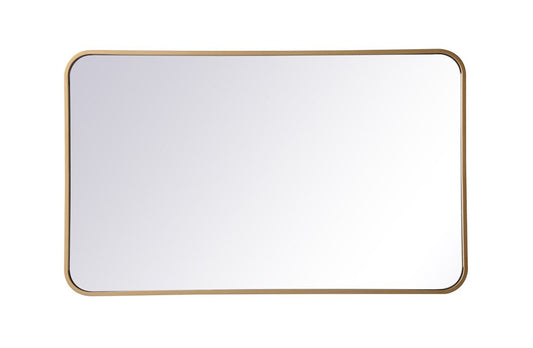 Elegant Furniture & Lighting - Evermore Soft corner metal rectangular mirror 22x36 inch in Brass - MR802236BR veiw 1