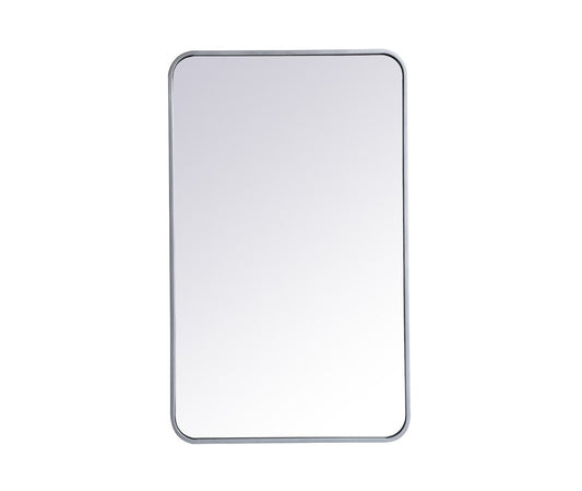 Elegant Furniture & Lighting - Evermore Soft corner metal rectangular mirror 22x36 inch in Silver - MR802236S veiw 1