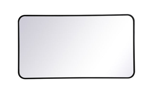 Elegant Furniture & Lighting - Evermore Soft corner metal rectangular mirror 22x40 inch in Black - MR802240BK veiw 1