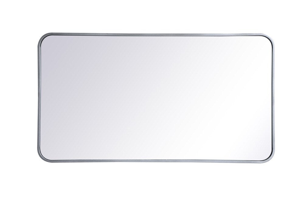 Elegant Furniture & Lighting - Evermore Soft corner metal rectangular mirror 22x40 inch in Silver - MR802240S veiw 1