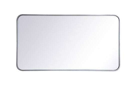 Elegant Furniture & Lighting - Evermore Soft corner metal rectangular mirror 22x40 inch in Silver - MR802240S veiw 1