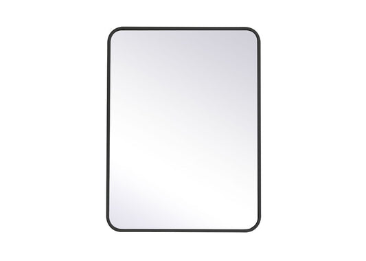 Elegant Furniture & Lighting - Evermore Soft corner metal rectangular mirror 24x32 inch in black - MR802432BK veiw 1
