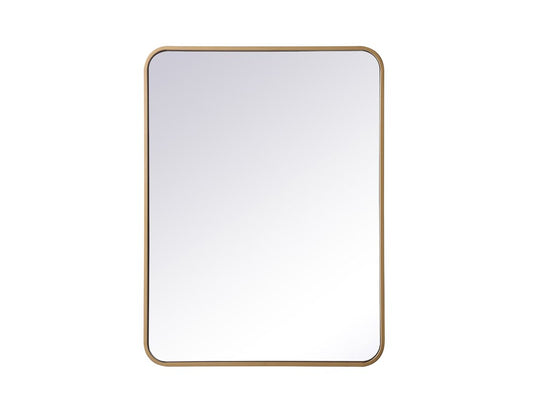 Elegant Furniture & Lighting - Evermore Soft corner metal rectangular mirror 24x32 inch in Brass - MR802432BR veiw 1