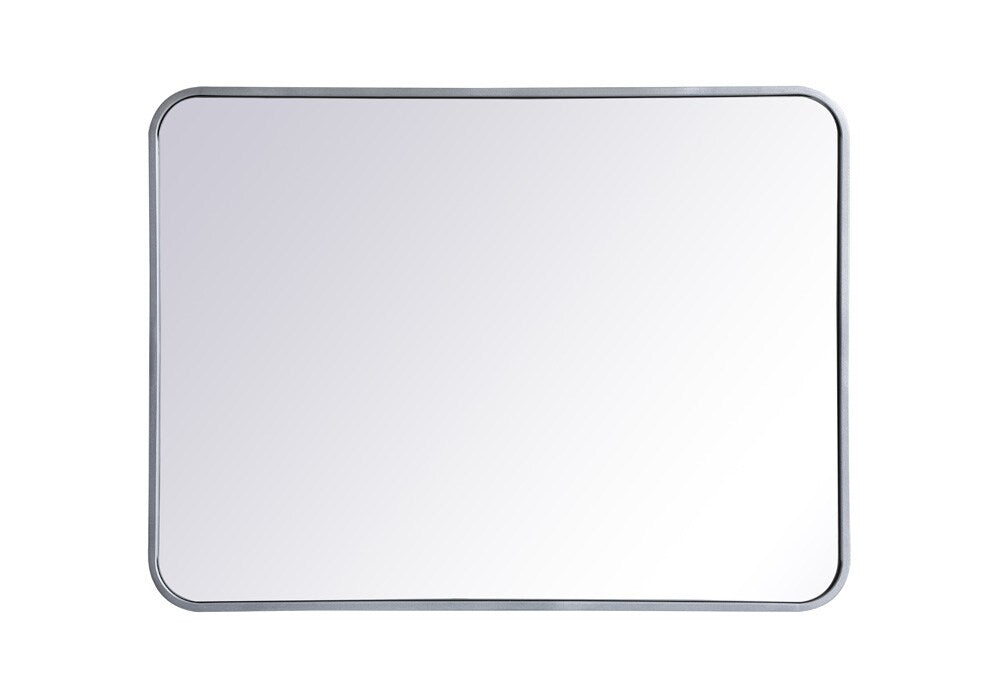 Elegant Furniture & Lighting - Evermore Soft corner metal rectangular mirror 24x32 inch in Silver - MR802432S veiw 1