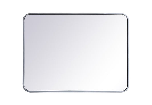 Elegant Furniture & Lighting - Evermore Soft corner metal rectangular mirror 24x32 inch in Silver - MR802432S veiw 1