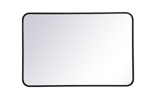 Elegant Furniture & Lighting - Evermore Soft corner metal rectangular mirror 24x36 inch in Black - MR802436BK veiw 1