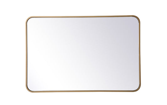 Elegant Furniture & Lighting - Evermore Soft corner metal rectangular mirror 24x36 inch in Brass - MR802436BR veiw 1