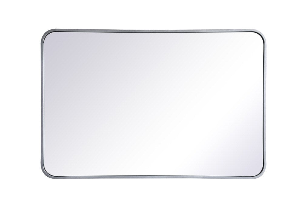 Elegant Furniture & Lighting - Evermore Soft corner metal rectangular mirror 24x36 inch in Silver - MR802436S veiw 1