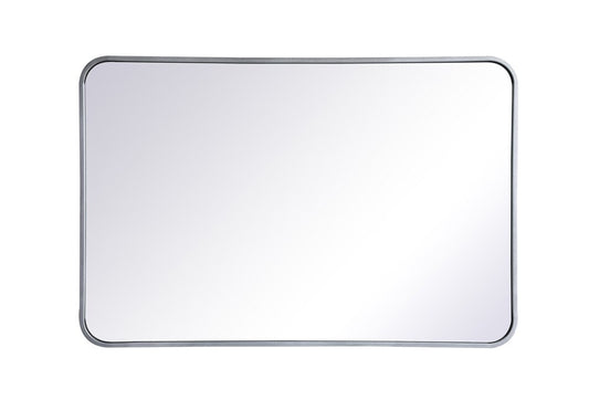Elegant Furniture & Lighting - Evermore Soft corner metal rectangular mirror 24x36 inch in Silver - MR802436S veiw 1